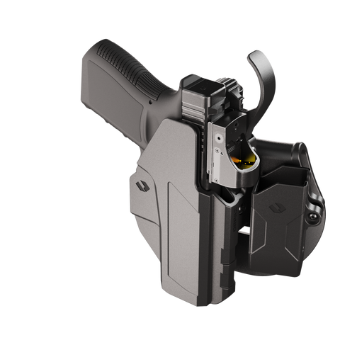 Orpaz Sigma G19 Duty Holster – Compatible with Glock 19 - OWB Tactical Holster with Level 3 or Level 2, Thumb Release, Optics-Ready, with Paddle GEN2 Attachment