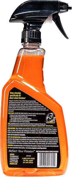 Meguiar's Hot Rims Black Wheel Cleaner, Deep Foaming Gel for Matte, Gloss & Chrome Wheels, 24 oz