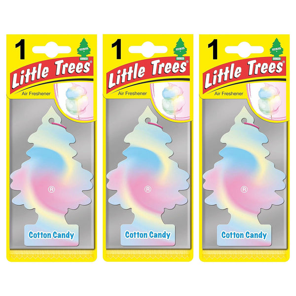 Little Trees Car Home and Office Cardboard Hanging Air Freshener, Cotton Candy, 3 Pack