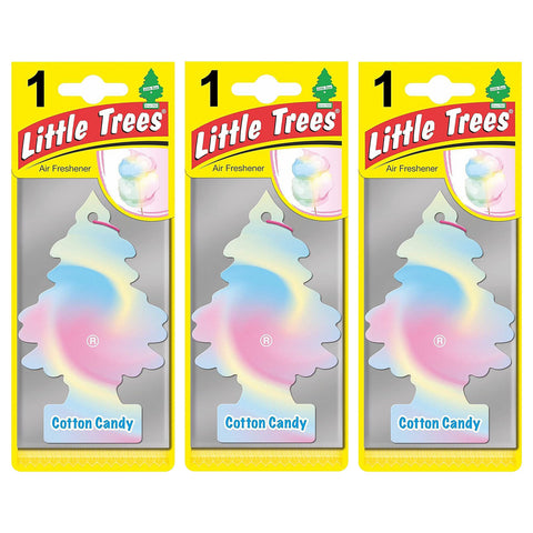 Little Trees Car Home and Office Cardboard Hanging Air Freshener, Cotton Candy, 3 Pack