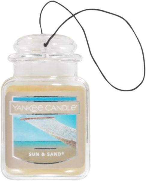 Yankee Candle Car Jar Ultimate Odor Neutralizing Air Freshener, Sun & Sand, 4 Pack