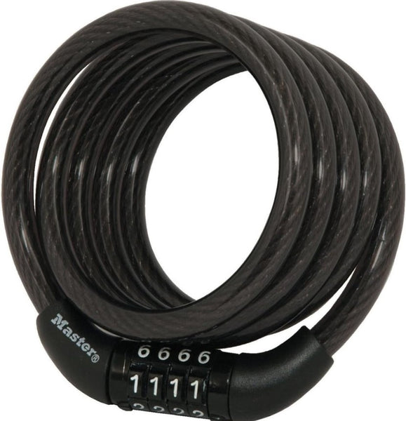 Master Lock Bike Lock Cable with Combination Black, 8143D