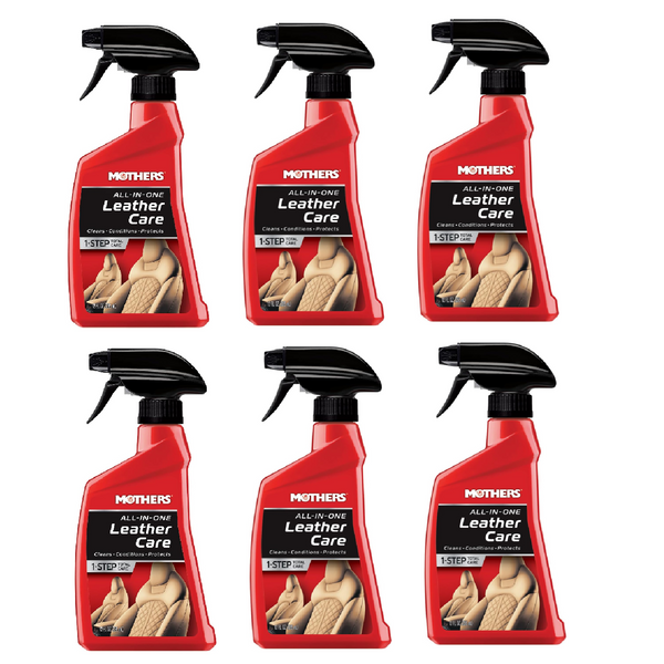 Mothers All in One Leather Care Clean Condition Protect Car Interior Leather, 12 fl oz, 6 Packs