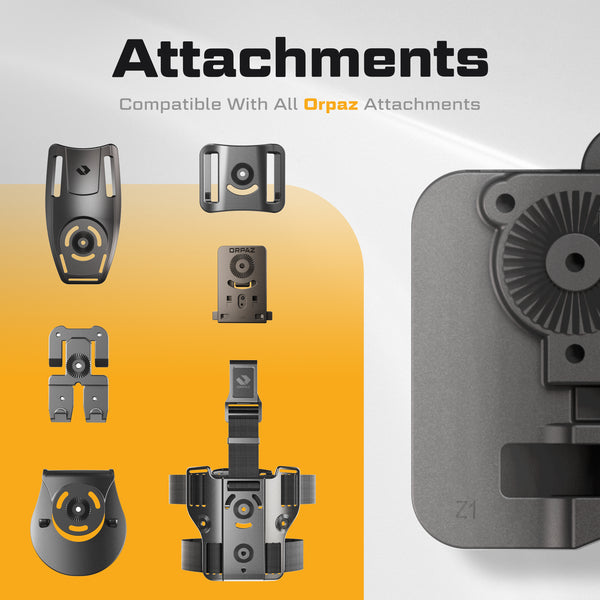 Orpaz EZ G23 Forward Draw OWB Tactical Holster Compatible with Glock 23 - Suppressor & Optics Ready - Finger Release, Level 2 Security - with Low Ride Attachment