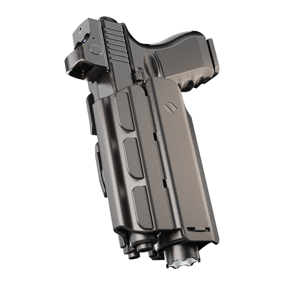 Orpaz T40 G45 Holster with Light compatible with Glock 45 Holster with Light, Left Handed Large Pistol Lights, MOLLE Attachment