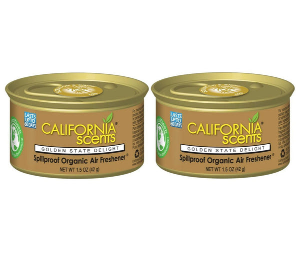 California Scents Spillproof Organic Air Fresheners 1.5 oz, Golden State Delight, 2 Packs