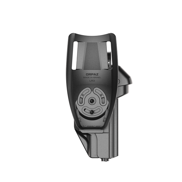 ORPAZ T41 PRO Universal Adjustable Left Handed Holster, Level 3 Security, Hood Guard & Magnetic Retention, Optics Ready OWB Polymer Duty Holster, Made in Israel Low Ride