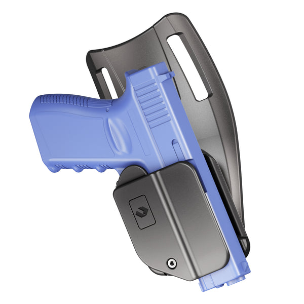 Orpaz EZ G19 Forward Draw OWB Tactical Holster Compatible with Glock 19 - Suppressor & Optics Ready - Finger Release, Level 2 Security - with Low Ride Attachment