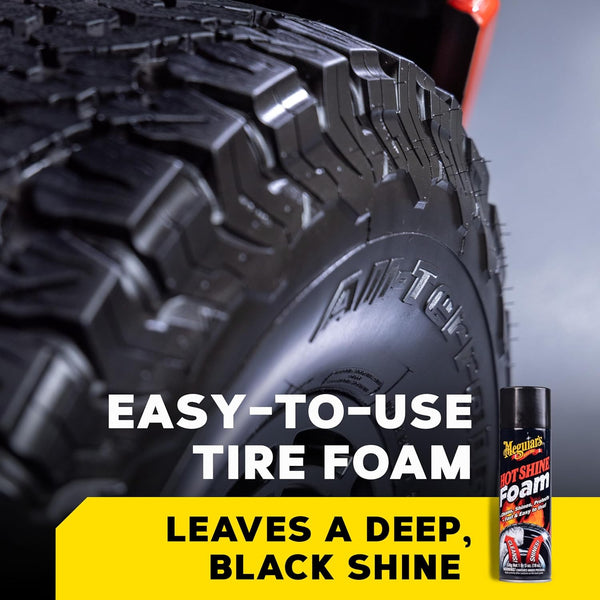 Meguiar's Hot Shine Tire Foam, 19 oz – Cleans, Shines & Protects with Long-Lasting Wet-Look