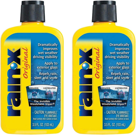 Rain-X Car Glass Water Repellent Repels Rain Sleet Snow Improves Wet Weather Driving Visibility 3.5oz, 2 Packs