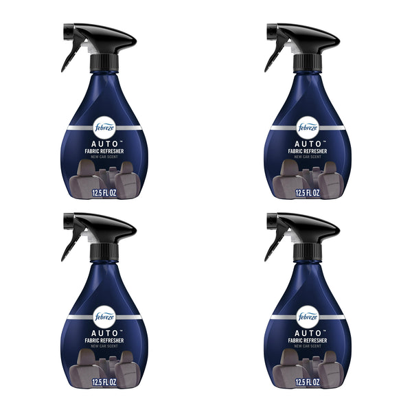 Febreze Fabric AUTO Car Spray Air Freshener, Odor Fighting, New Car, 12.5 fl oz, 4 Packs