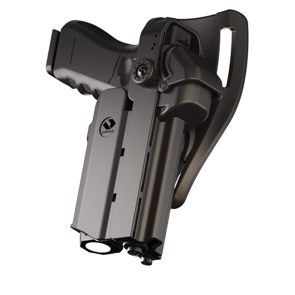 Orpaz T40 Pro G19 Duty Holster with Medium Light Holster Compatible with Glock 19 Pistol Holder with Laser Mounted Light and Optics with Low Ride