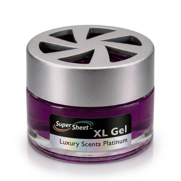 Super Sheet XL Gel Car Air Freshener - Platinum Scent, Luxury Glass Jar Auto Fragrance, Long Lasting Gel Diffuser for Car, Home & Office - Made in USA