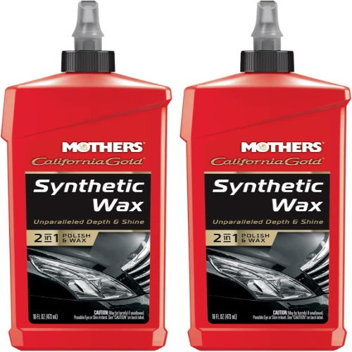 Mothers California Gold Synthetic Wax Liquid, High-Gloss Car Wax, 16 fl. oz., 2 Packs