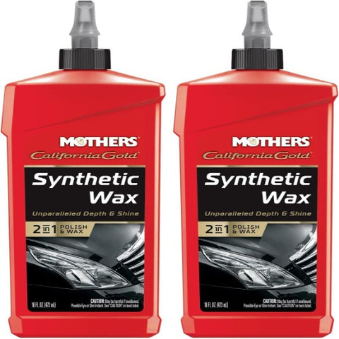 Mothers California Gold Synthetic Wax Liquid, High-Gloss Car Wax, 16 fl. oz., 2 Packs