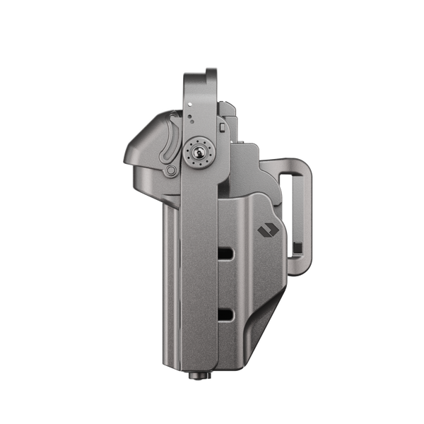 ORPAZ T41 PRO Universal Adjustable Left Handed Holster, Level 3 Security, Hood Guard & Magnetic Retention, Optics Ready OWB Polymer Duty Holster, Made in Israel Belt Loop