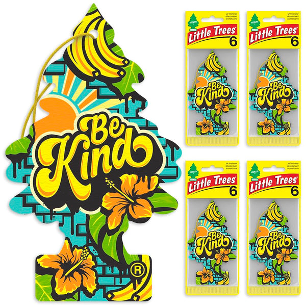 LITTLE TREES Car Air Freshener Hanging Tree Provides Long Lasting Scent for Auto & Home, Be Kind, 24 Pack