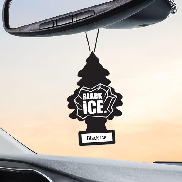 Little Trees Hanging Car Air Freshener, Black Ice, 1-Pack