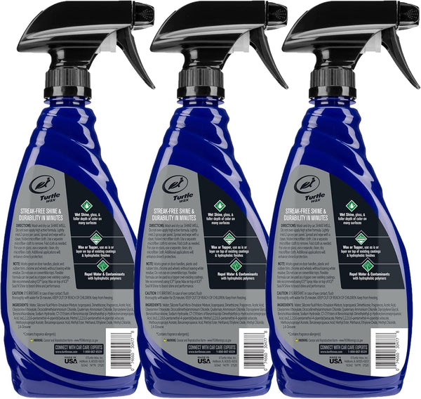 Turtle Wax T-477R ICE Spray Wax, Ultimate High Shine Wax Finish, For Use on Car Paint, Trim and Plastics, Safe for Motorcycles, RV's, Trucks and More, 20 oz. 3 Packs