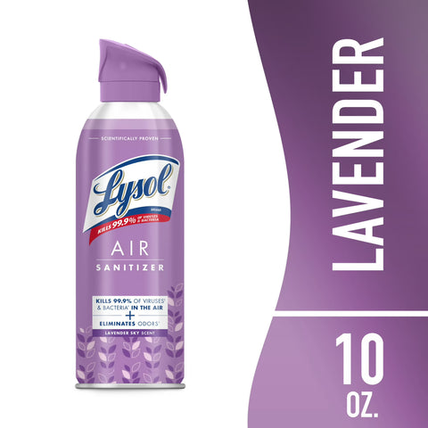 Lysol Air Sanitizer Spray, Lavender Sky Scent, Odor Eliminator and Air Freshener, 10 fl oz