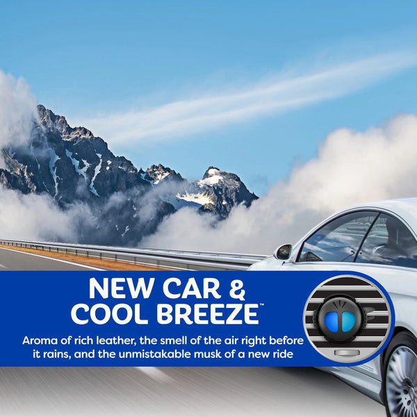 Refresh Vent Clip Mini Diffusers Car Air Freshener, New Car/Cool Breeze Scent
