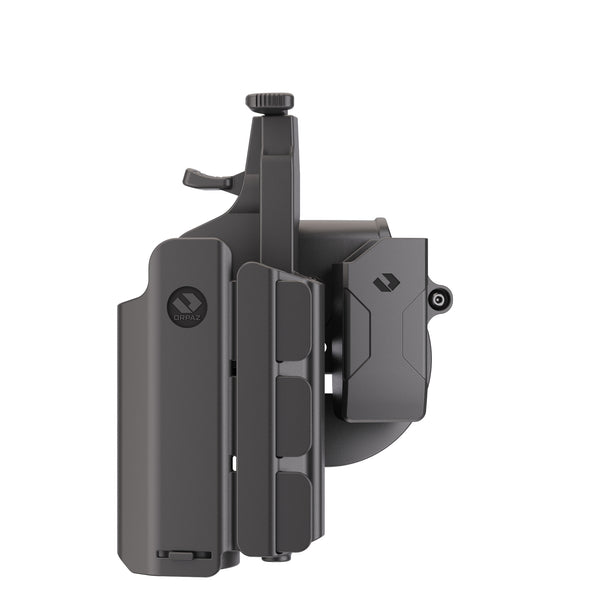 Orpaz G19 Light Bearing Holster Compatible with Glock 19 Holster with Light/Laser/Sight/Optics (Large Pistol Lights, Paddle & Glock 19 Magazine Holder)