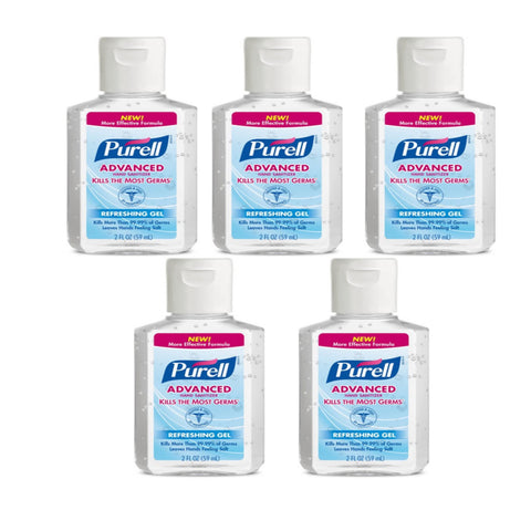 Purell Advanced Hand Sanitizer Refreshing Gel Squeeze Bottle, 2 Oz, 5 Packs