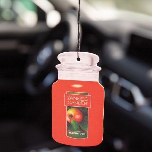 Yankee Candle Car Jar Air Freshener Fragrance-Infused Paperboard MacIntosh Scent, 10 Packs