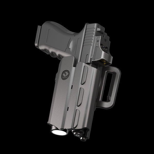 Orpaz T40 G19 Holster with Light Left Handed compatible with Glock 19 Holster with Light (Medium Pistol Lights, Belt Attachment)