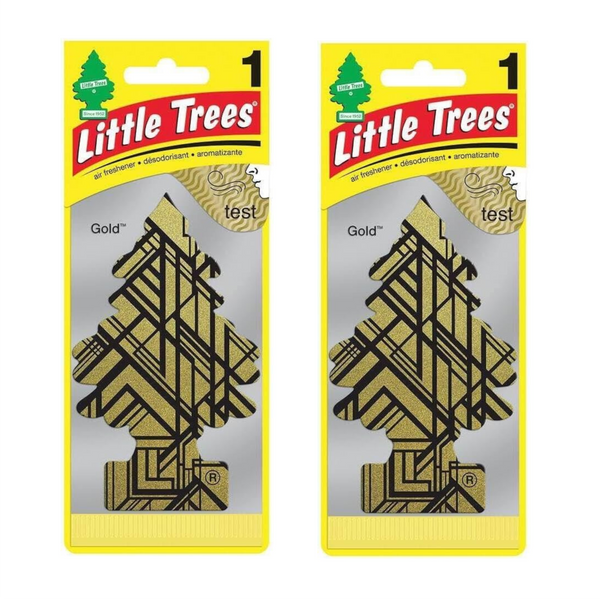 Little Trees Hanging Car Air Freshener, Gold, 2-Pack