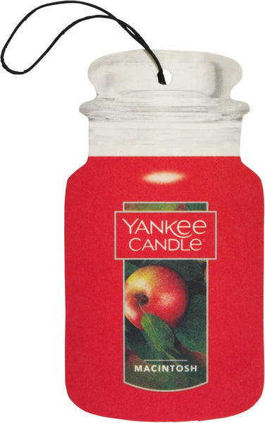 Yankee Candle Car Jar Air Freshener Fragrance-Infused Paperboard MacIntosh Scent, 10 Packs