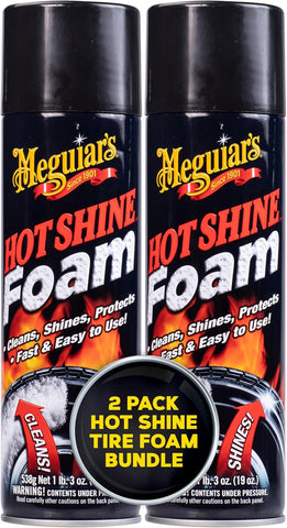 Meguiar's Hot Shine Tire Foam, 19 oz – Cleans, Shines & Protects with Long-Lasting Wet-Look, 2 Pack