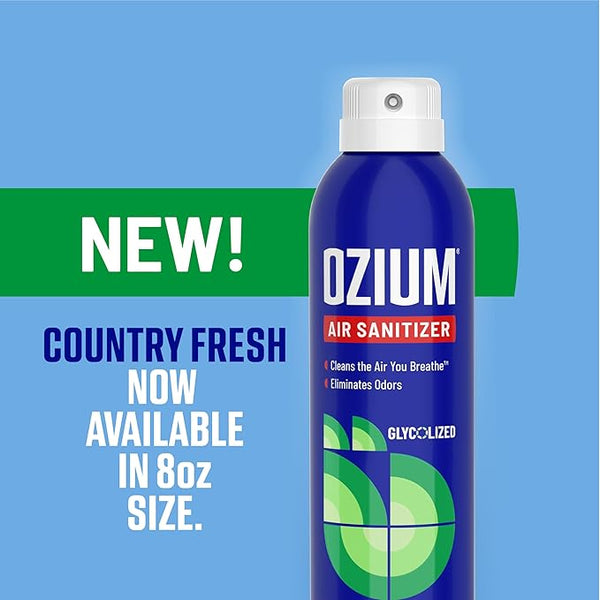 Ozium 8 Oz. Air Sanitizer & Odor Eliminator for Homes, Cars, Offices and More, Country Fresh, 6 Packs