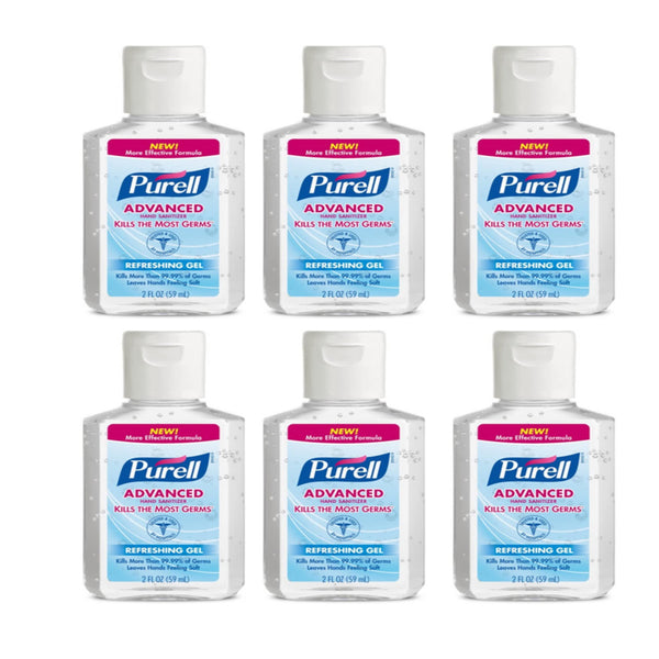 Purell Advanced Hand Sanitizer Refreshing Gel Squeeze Bottle, 2 Oz, 6 Packs