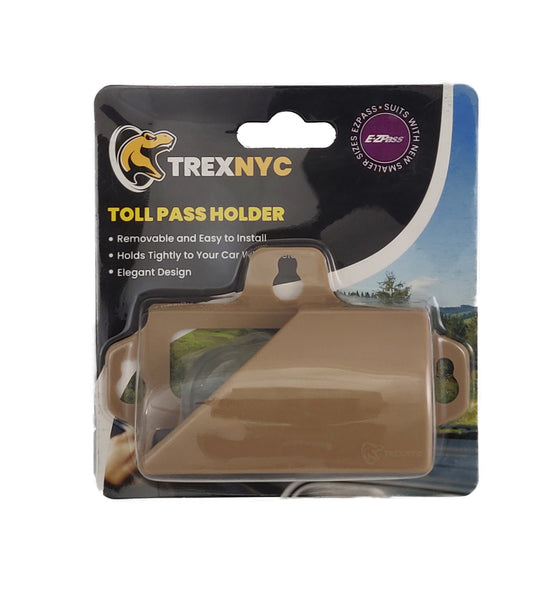 TrexNYC MINI Toll Pass Holder, Tan, 2 Pack