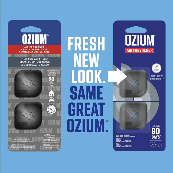 Ozium Membrane Car Vent Clip AC Air Fresheners Car Air Freshener and Car Odor Eliminator, That New Car Smell, 2 Packs