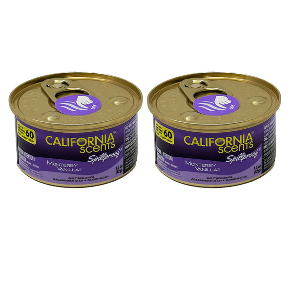 California Scents Spillproof Car Air Freshener - The Best Car Air Freshener and Odor Eliminator for Your Vehicle, Monterey Vanilla, 2 Packs