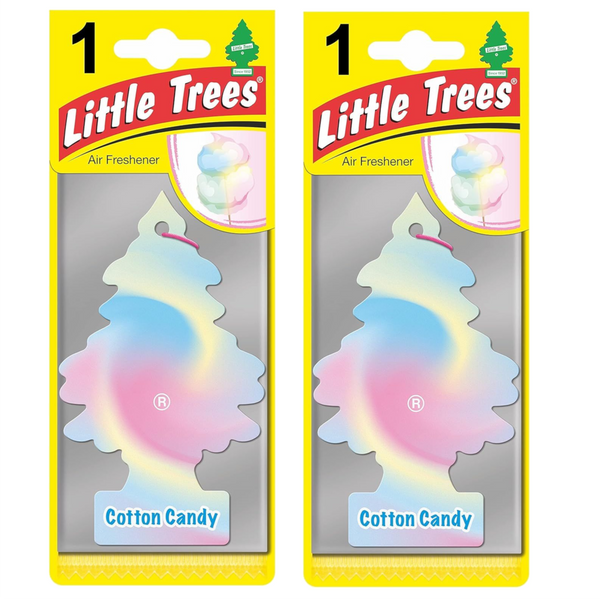 Little Trees Hanging Car Air Freshener, Cotton Candy, 2-Pack