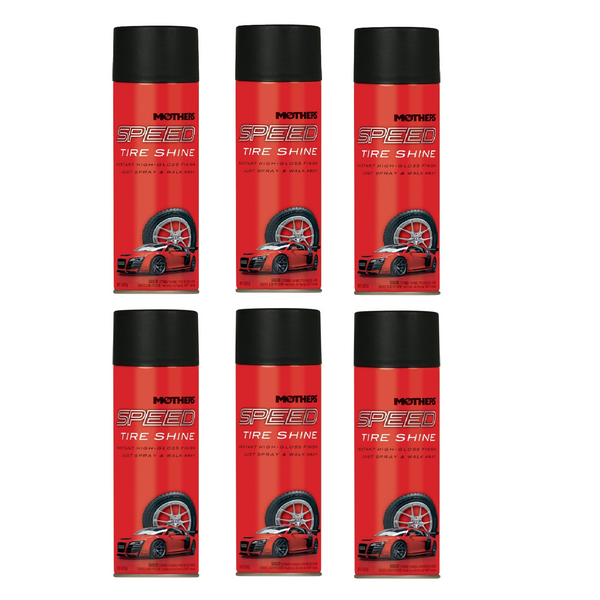Mothers Speed Tire Shine Spray, Long-Lasting Gloss and Protection for Tires, 15 oz, 6 Packs