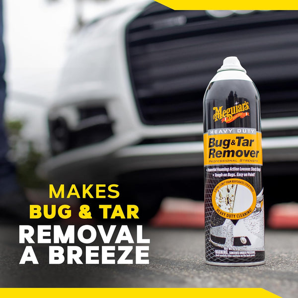Meguiar's Heavy Duty Bug & Tar Remover, 15 oz – Foaming Spray Safely Loosens Stubborn Bugs & Road Tar