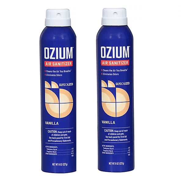Ozium Air Sanitizer, 8 oz. Spray, Cleans the Air You Breath and Eliminates Odors, Vanilla Scent (2-PACK)