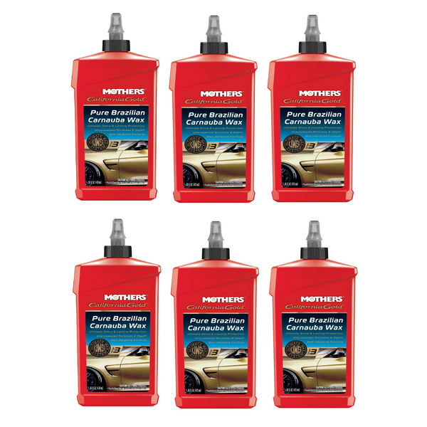 Mothers Pure Carnauba Liquid Wax, California Gold Ultimate Wax System Step 3, 16 fl. oz., 6 Packs
