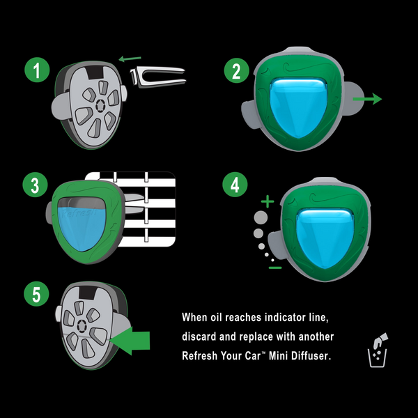 Refresh Your Car! Vent-Mount Diffuser Oil Air Freshener, Long-Lasting Auto Fragrance with Adjustable Intensity, 4 Packs