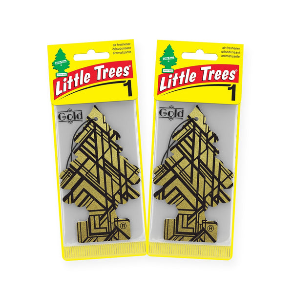 Little Trees Hanging Car Air Freshener, Gold, 2-Pack