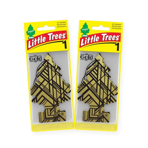 Little Trees Hanging Car Air Freshener, Gold, 2-Pack