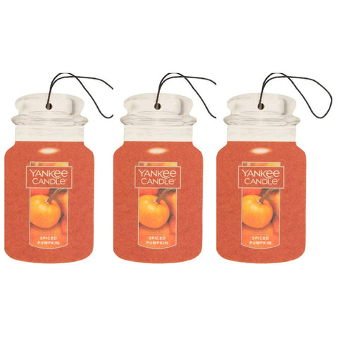 Yankee Candle Paper Car Jar, Spiced Pumpkin, 3 Packs