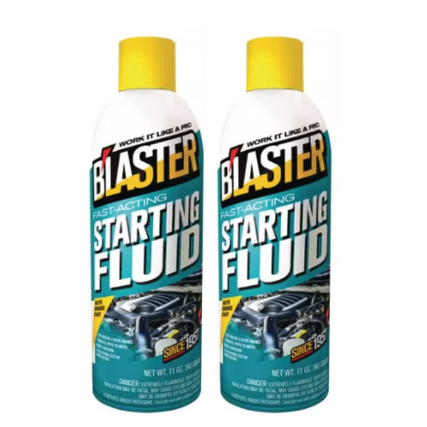 B'laster Fast-Acting Engine Starting Fluid Spray, Helps Start Gasoline & Diesel Engines in Extreme Cold, Upper Cylinder Lubrication, Reduces Friction and Corrosion, 11 oz, 2 Packs