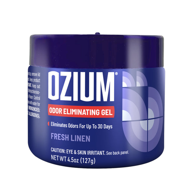 Ozium Odor Eliminating Gel Air Freshener 4.5 oz Linen for Home Car Office