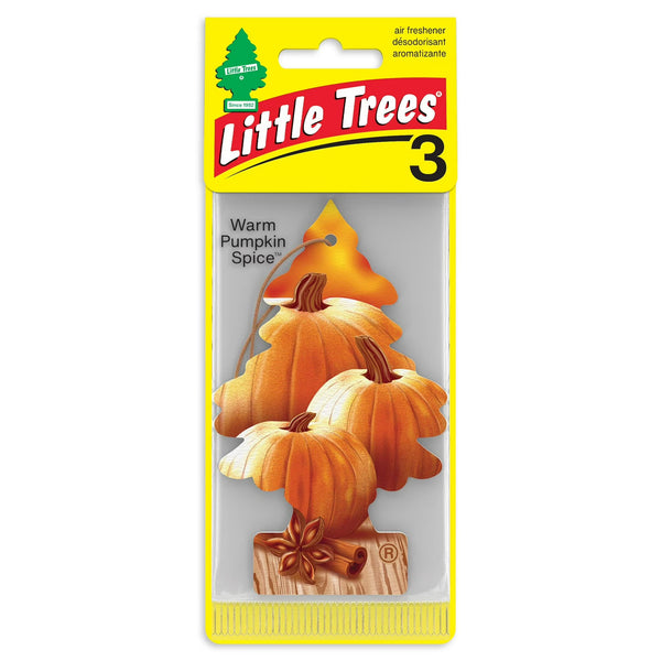 Little Trees Auto Air Freshener, Hanging Card, Warm Pumpkin Spice, 3 Pack
