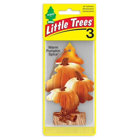 Little Trees Auto Air Freshener, Hanging Card, Warm Pumpkin Spice, 3 Pack
